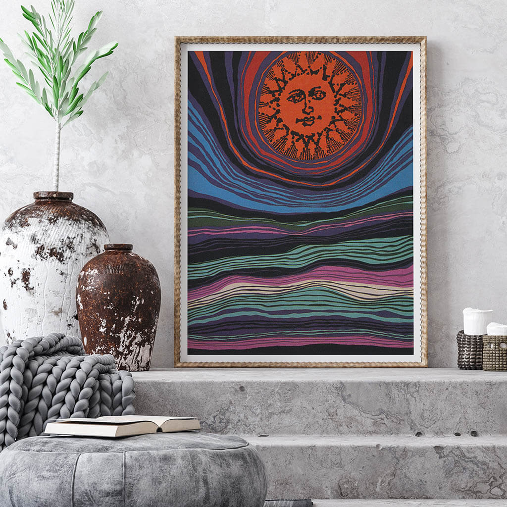 Sun And The Waves Digital Art Prints