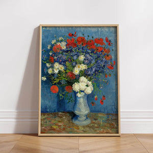 Vase with Cornflowers and Poppies Digital Art Prints