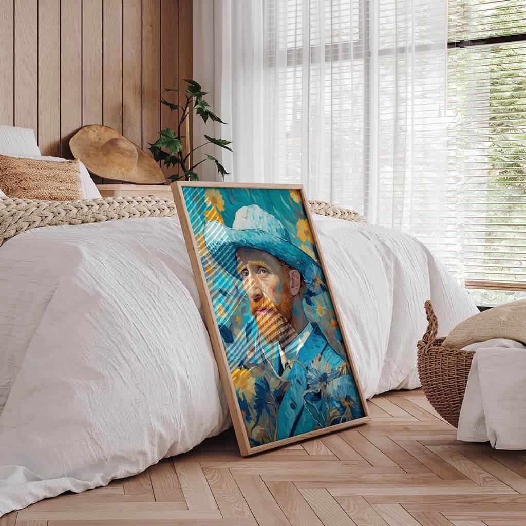 Portrait of Van Gogh in Blue Digital Art