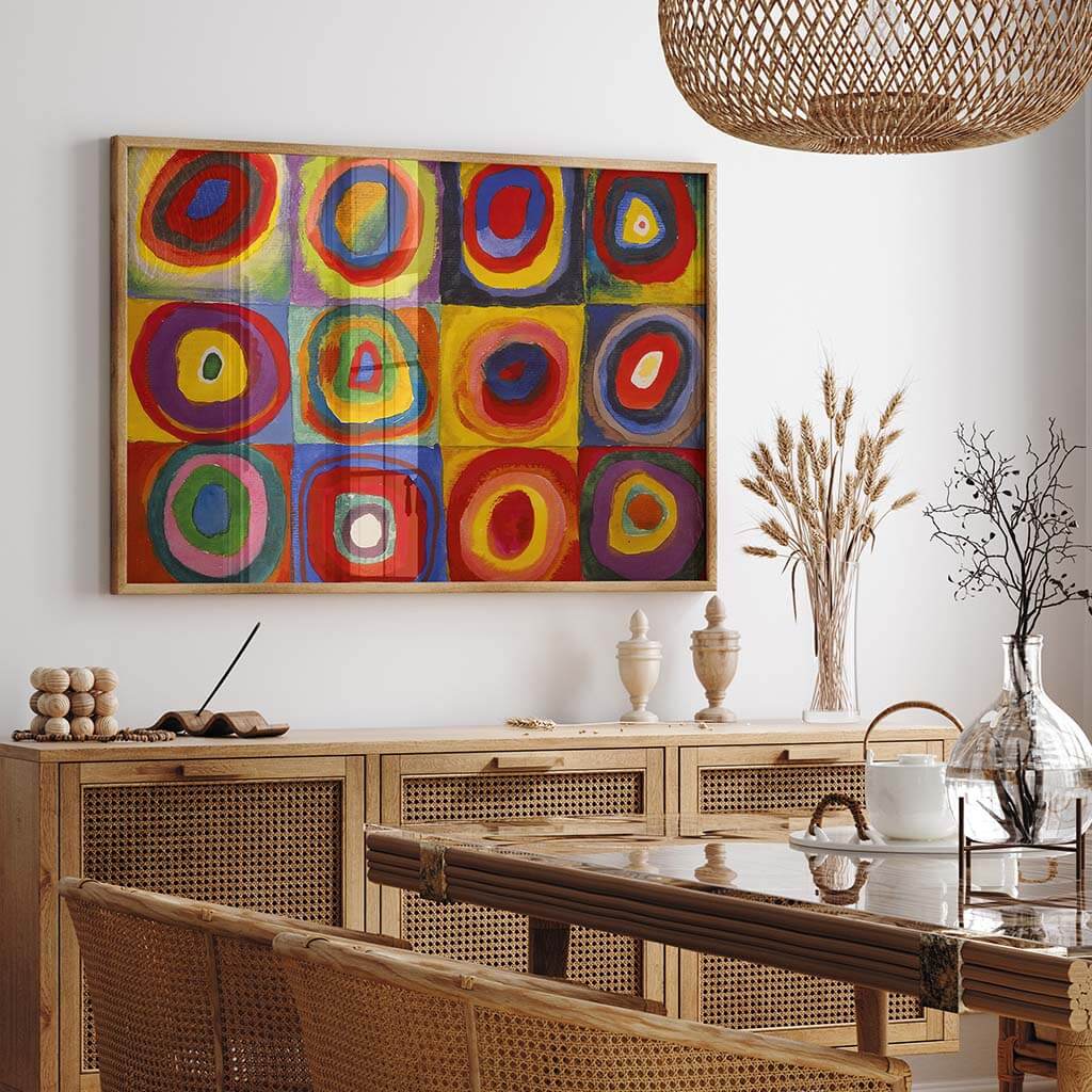 Squares with Concentric Circles Printable Painting