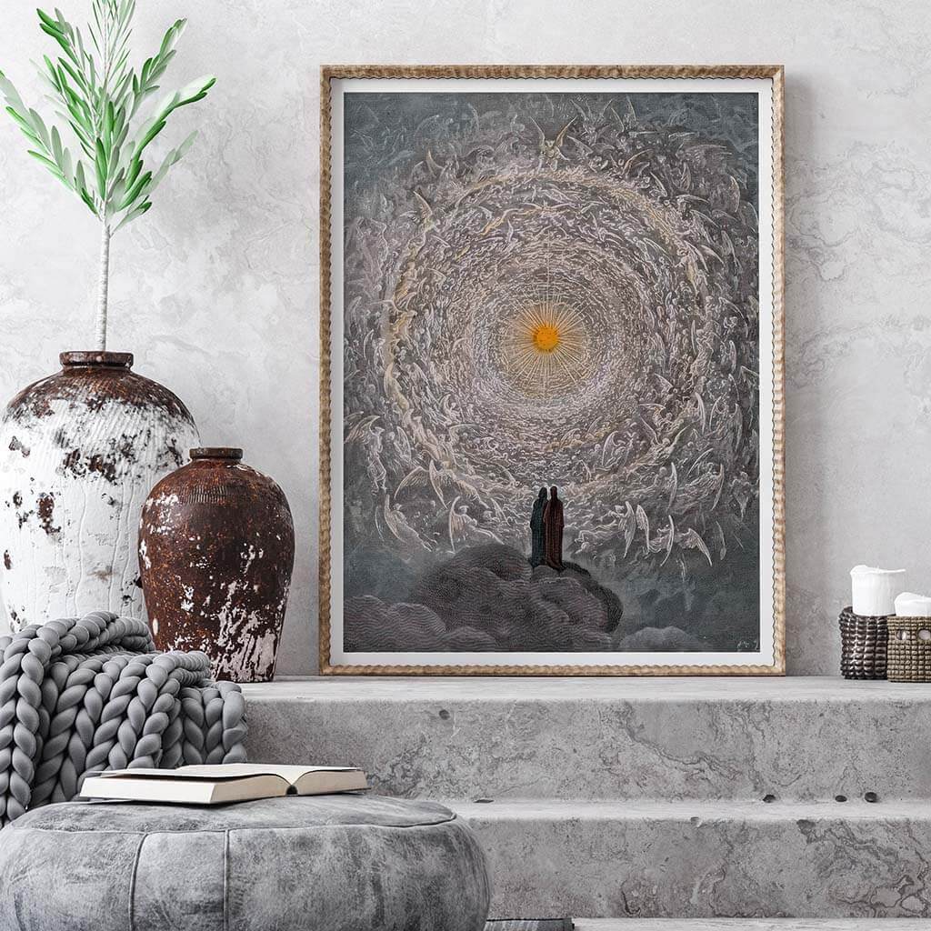 The saintly throng form a rose in the empyrean Wall Art 