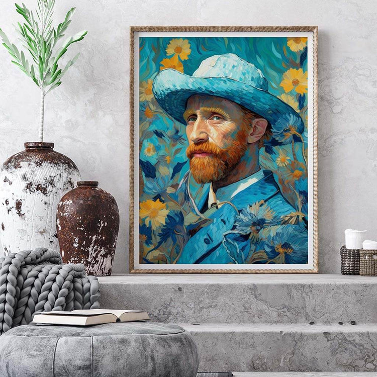 Portrait of Van Gogh in Blue Printable Art