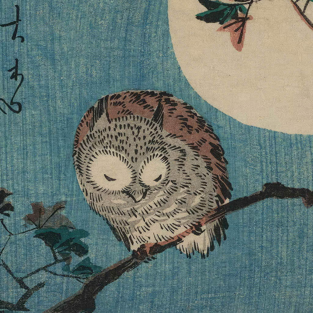 Vintage Japanese Owl Print Printable Wall Art