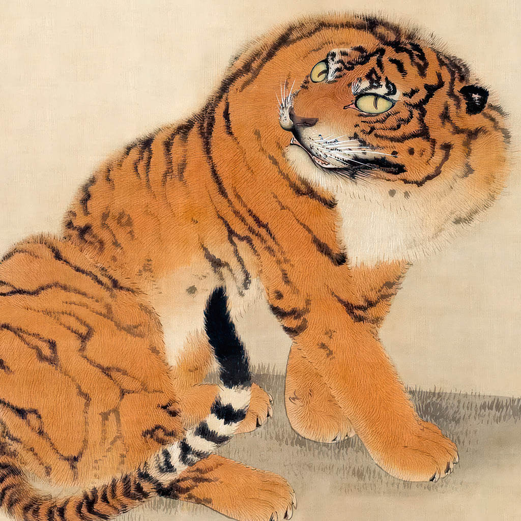 Sitting Tiger Art Painting
