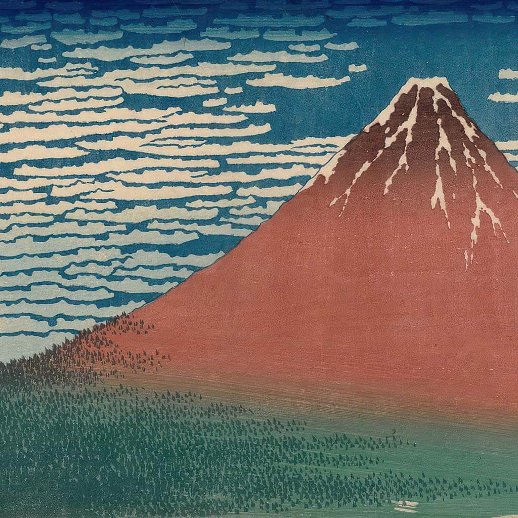 Red Fuji by Katsushika Hokusai Artwork