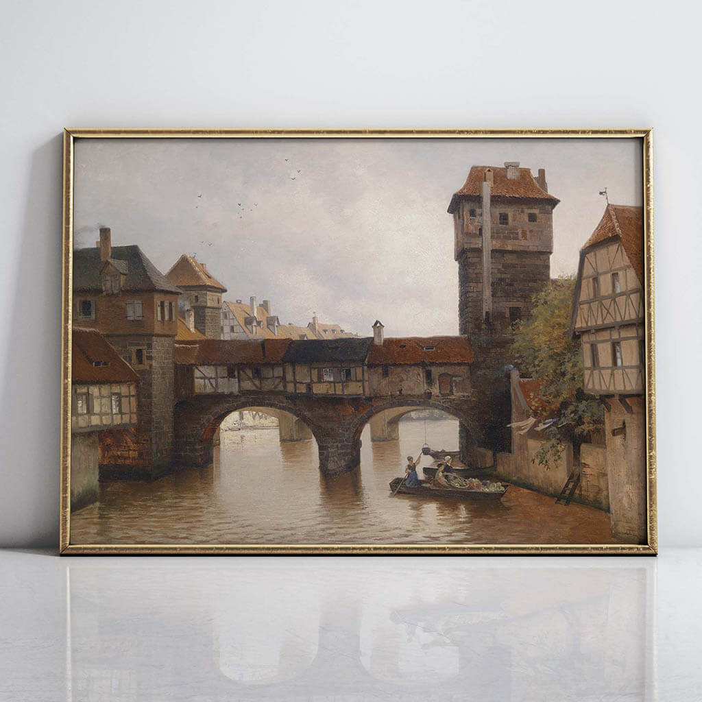 Bridge in old Nuremberg Artwork 