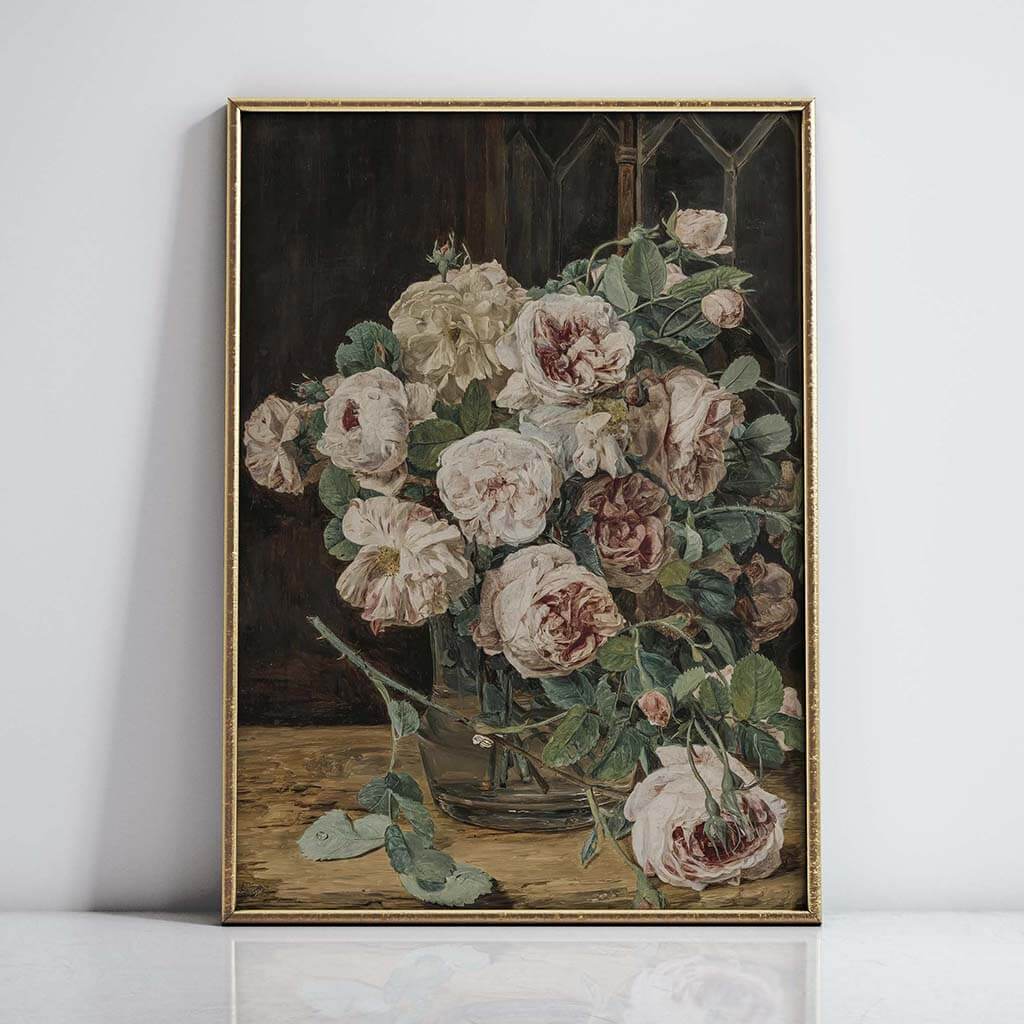 Bunch of Roses by a Window Downloadable Wall Art