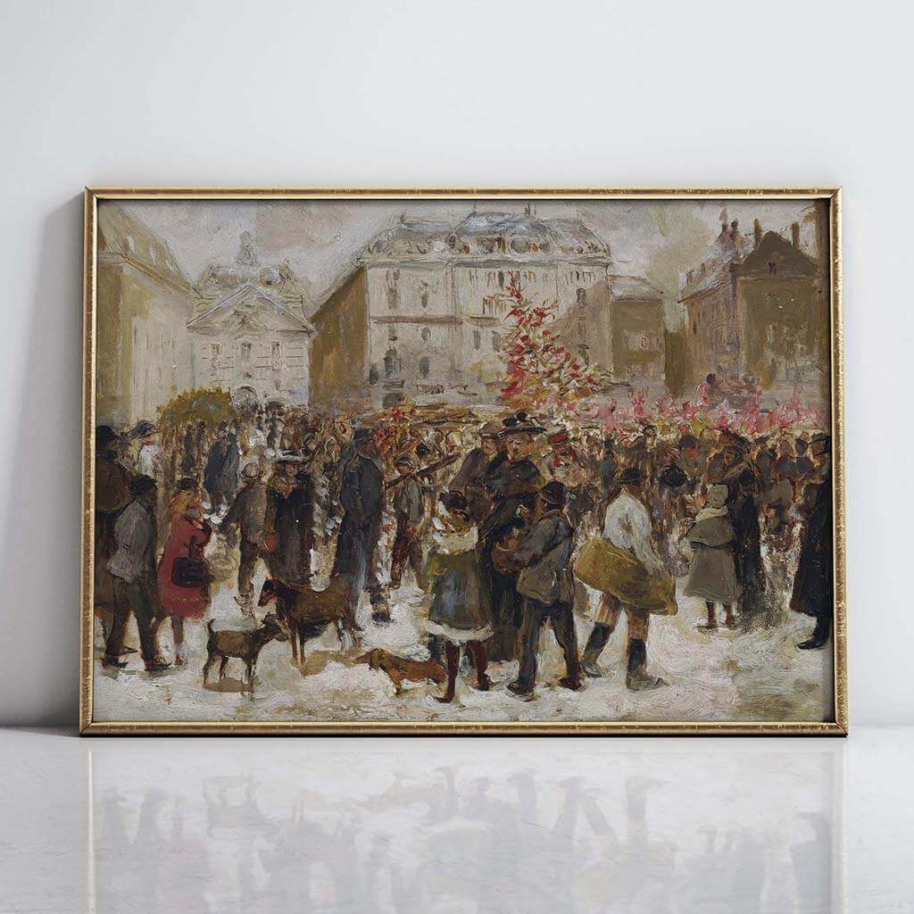 Victorian Christmas Market Downloadable Art