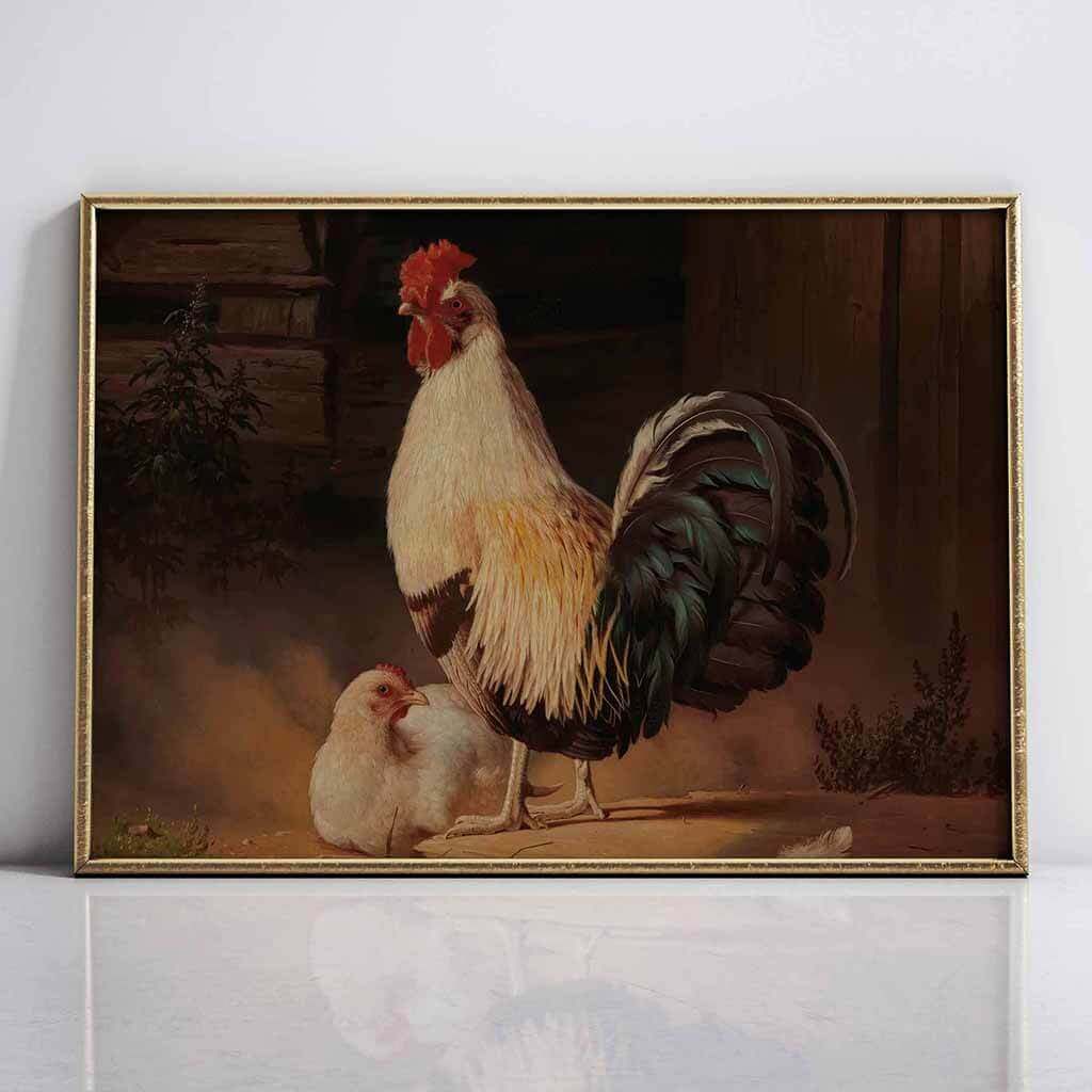 Cock And Hen Downloadable Wall Art