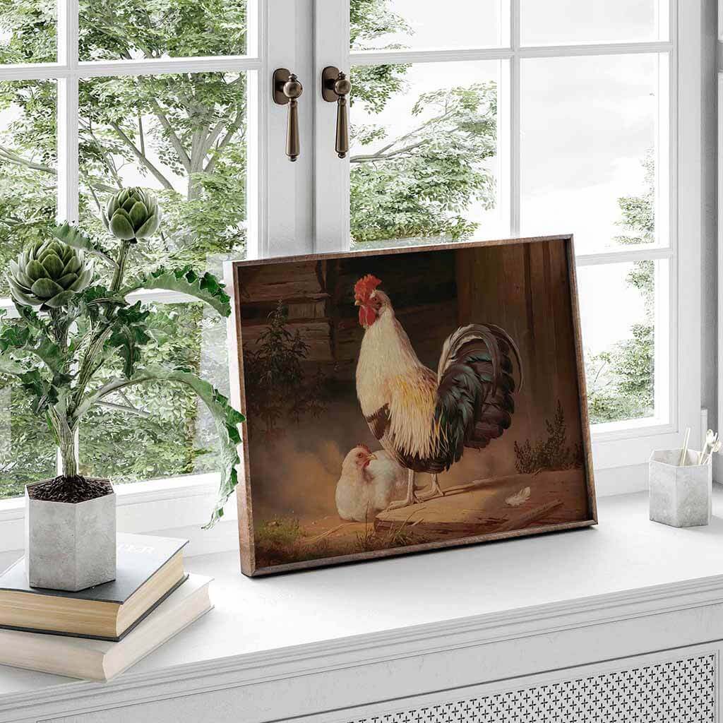 Cock And Hen Downloadable Painting