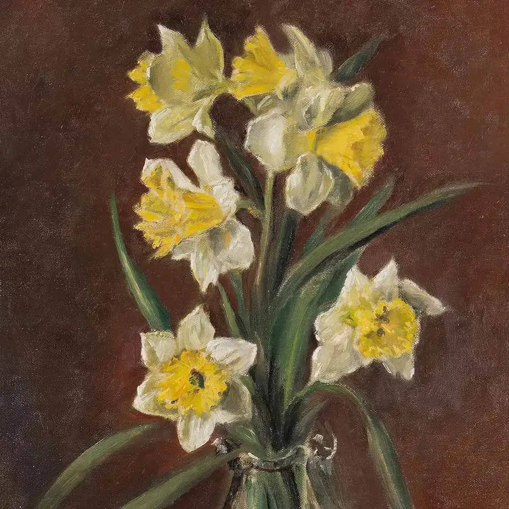 Vintage Daffodil Art Painting