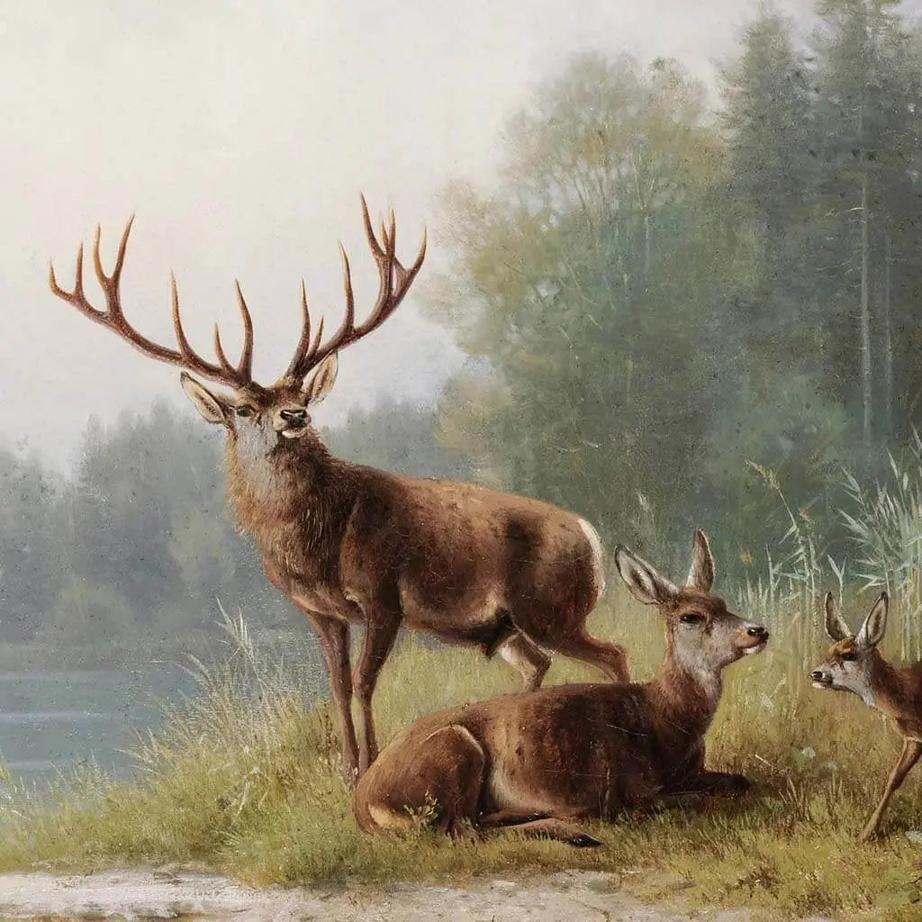 Deer at the lake Printable Wall Art