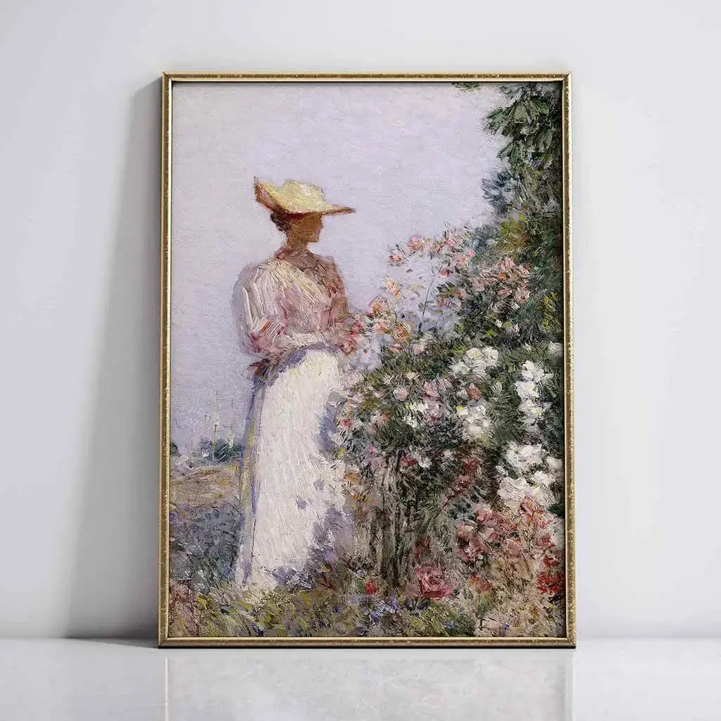 Lady In Flower Garden Digital Art Prints