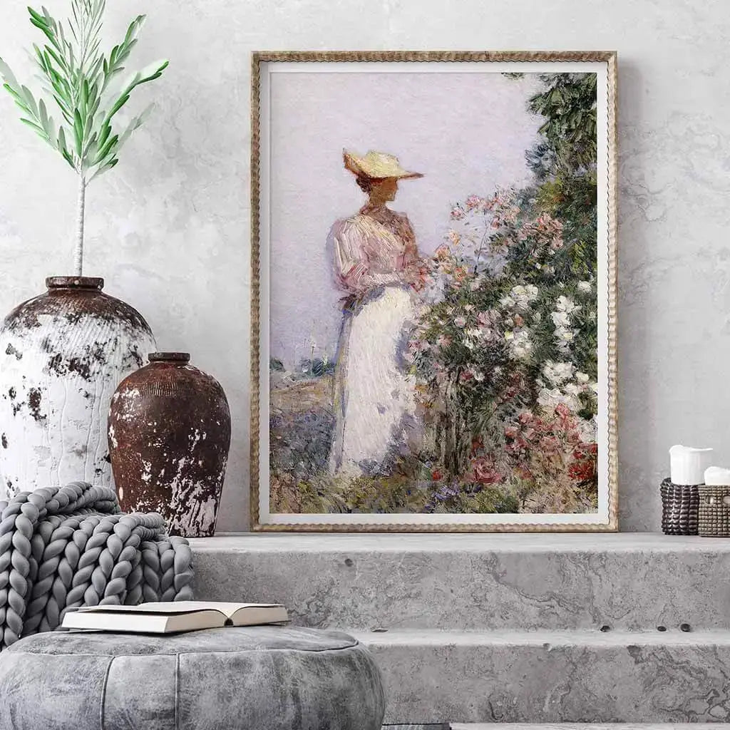 Lady In Flower Garden Digital Wall art