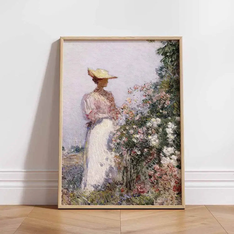 Lady In Flower Garden Downloadable Wall art
