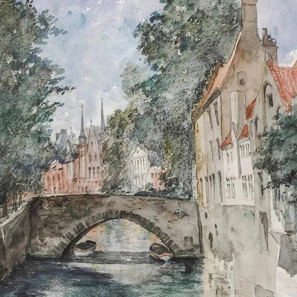 On the Canal, Bruges Printable Wall Art