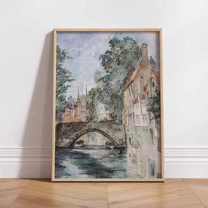 On the Canal, Bruges Digital Art Prints