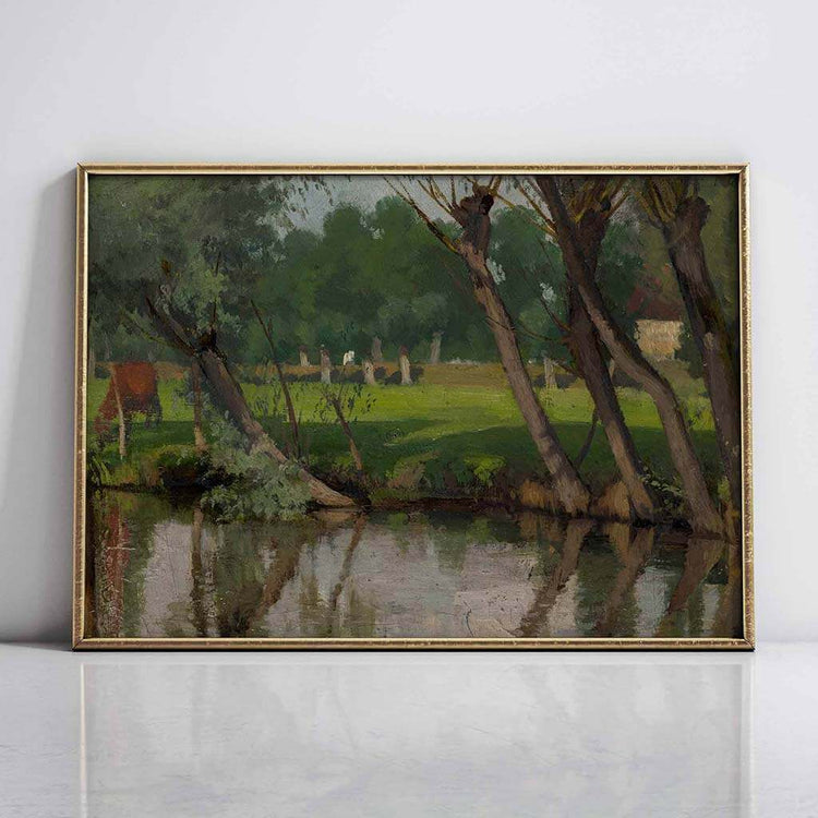 Reflection by the Pond Art Prints