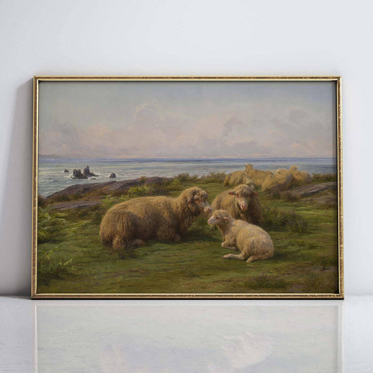 Sheep by the Sea Art and Wall