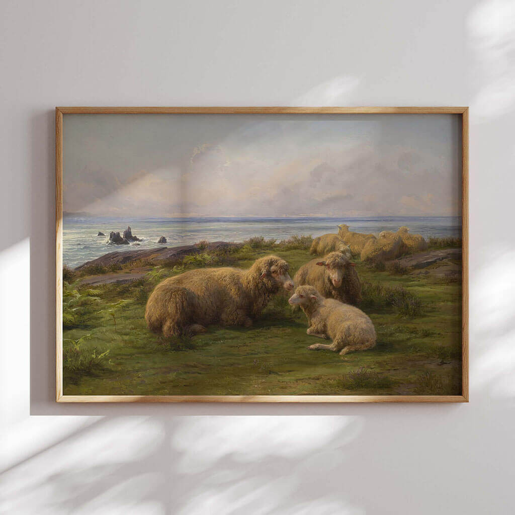 Sheep by the Sea Printable Painting