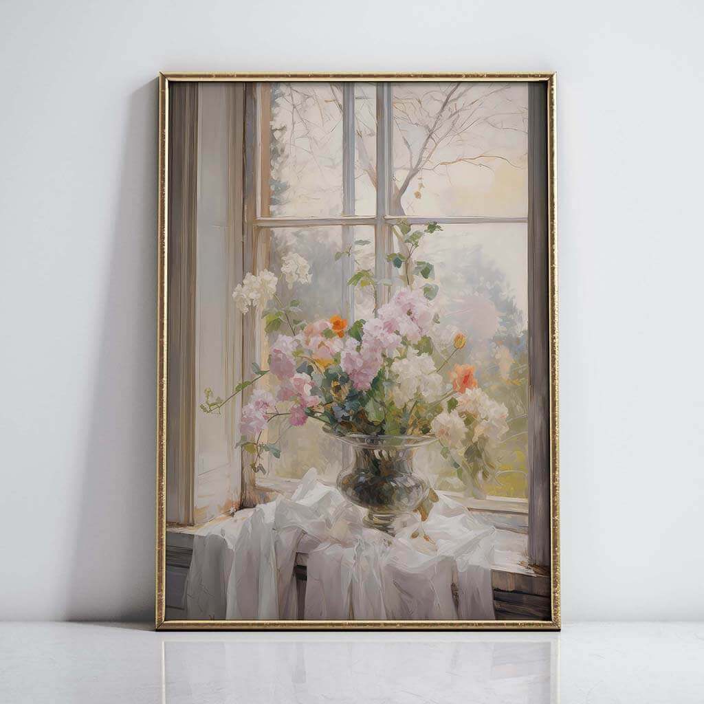 Early Spring Flowers on a Sill