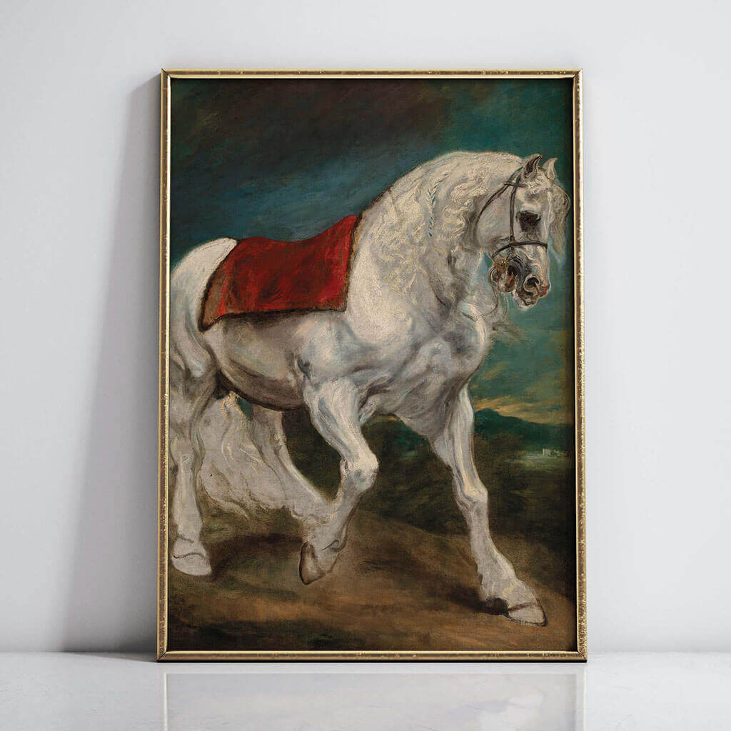 Study of a White Horse Artwork 