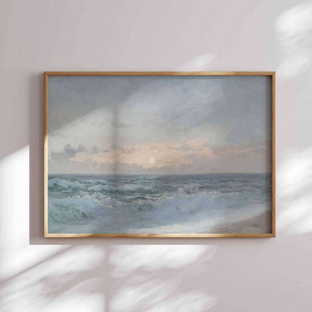 Sunset Over The Sea Art Painting