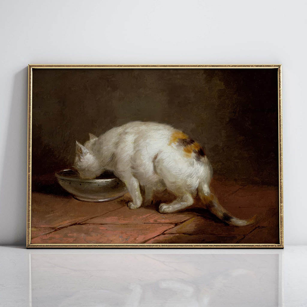 The Artist's Cat Drinking