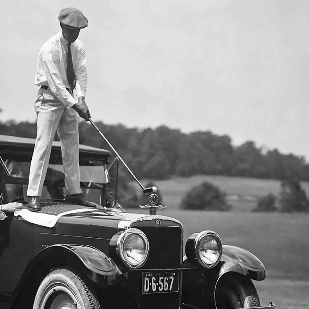 Vintage Car Golf Challenge Digital Poster