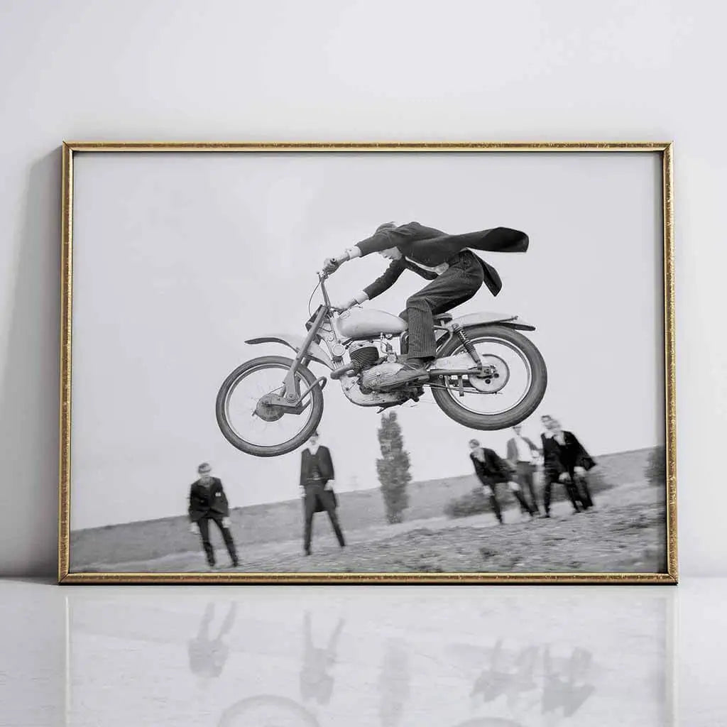 Vintage Motorcycle Leap Artwork