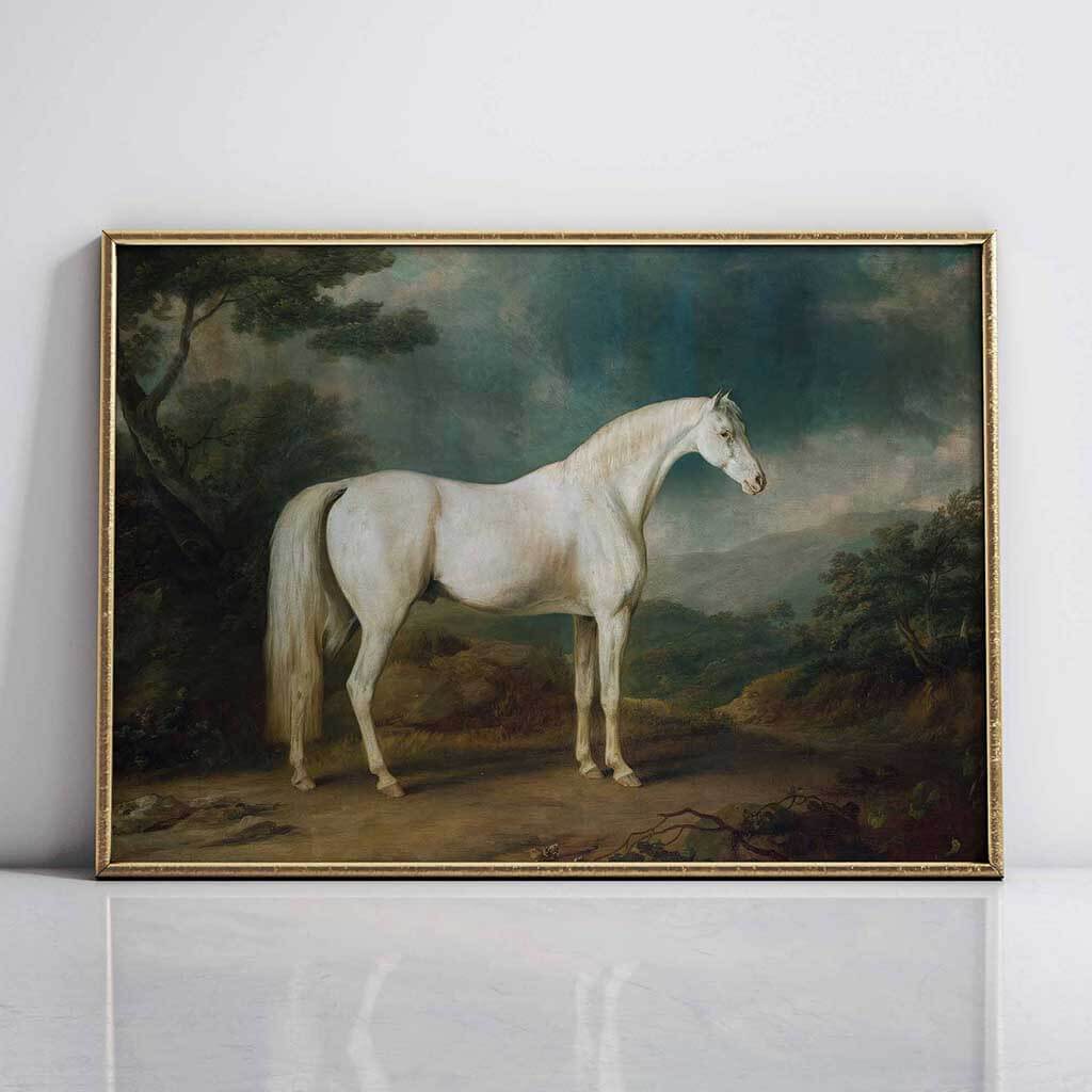 White Horse in a Wooded Landscape