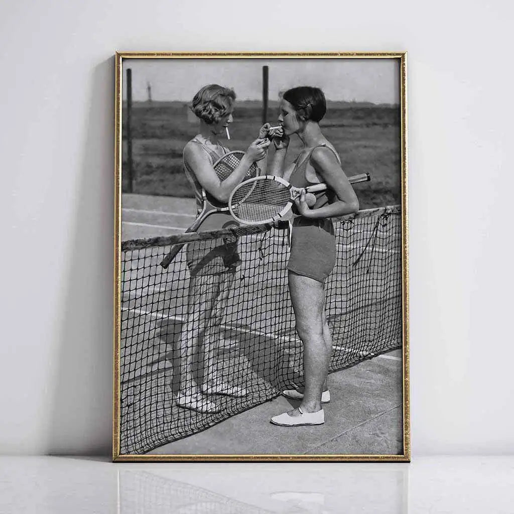 Women's Tennis Player Smoking Moment Downloadable Art